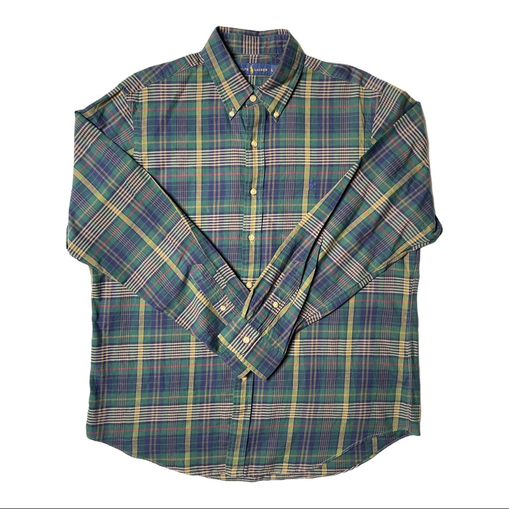 Polo Ralph Lauren Button Up Shirt Long Sleeve Men’s Size Large Green